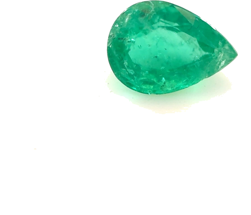0.66 carat GREEN Pear Smaragdas (1)