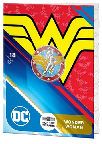 DC Comics 10 eurų WONDER WOMAN 2025 Prancūzijos sidabrinė moneta BU kortelėje (3)