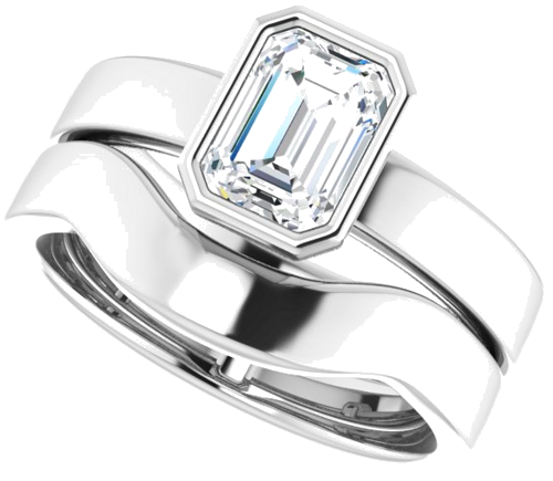 Sužadėtuvių Žiedas „Solitaire“ 417 Baltojo Aukso Emerald 7mm x 5mm (10)