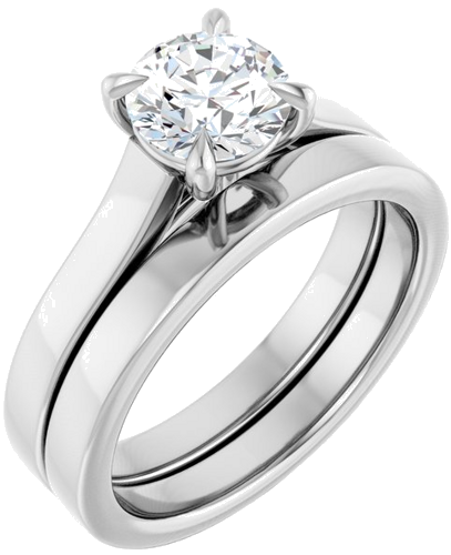 Sužadėtuvių Žiedas „Claw-Prong“ 14k white gold Round 6.5mm (6)