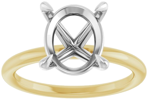 Sužadėtuvių Žiedas „Claw-Prong Solitaire“ 14k yellow/white gold Oval 11mm x 9mm (3)