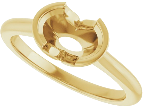 14K Yellow 8x6 mm Oval Solitaire Engagement Ring Mounting (5)