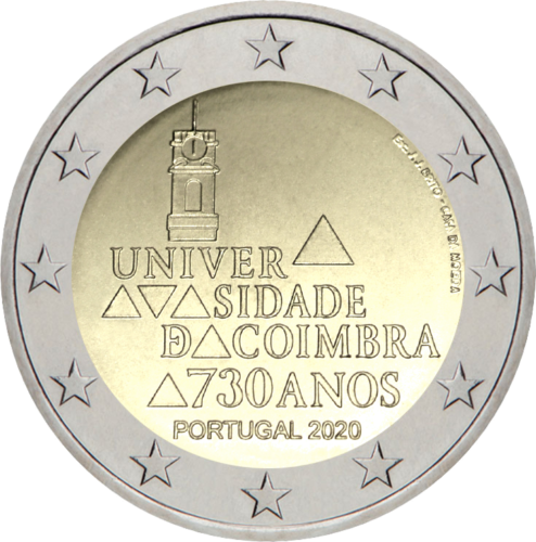 2020 Португалия Университет Коимбры монета 2 евро (1)