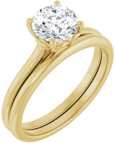 14K Yellow  6.5 mm Round Solitaire Engagement Ring Mounting (6)