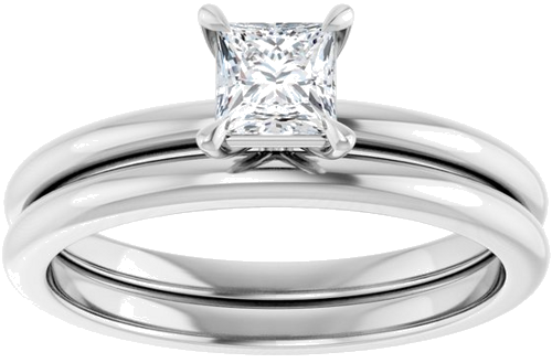 Sužadėtuvių Žiedas „Claw-Prong“ 14k white gold Square 4mm (8)