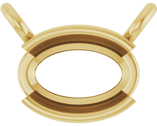 Pakabukas „Half-Bezel Solitaire“ 14k yellow gold Oval 6mm x 4mm (1)