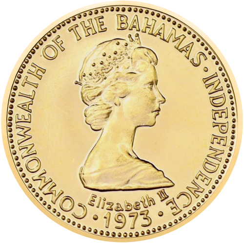 1973 Багамы Независимость Елизавета II 50 долларов золотая монета (2)