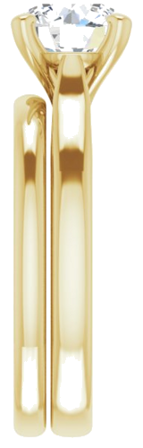 Sužadėtuvių Žiedas „Solitaire“ 585 Geltonojo Aukso Round 7.4mm (9)