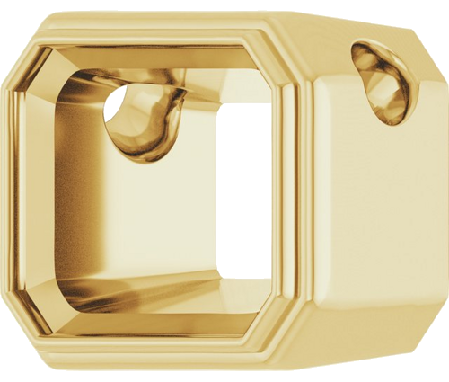 Pakabukas „Bezel-Set Solitaire“ 14k yellow gold Emerald 10mm x 8mm (2)