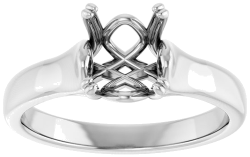 Sužadėtuvių Žiedas „Solitaire“ 14k white gold Oval 9mm x 7mm (3)