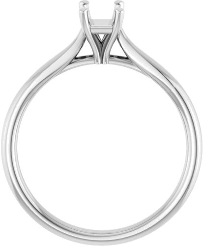 14K White 6x4 mm Emerald Engagement Ring Mounting (2)