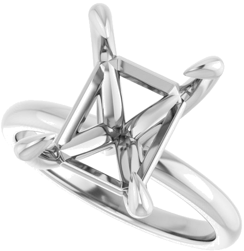 Sužadėtuvių Žiedas „Solitaire“ 18k white gold Emerald 11mm x 9mm (5)