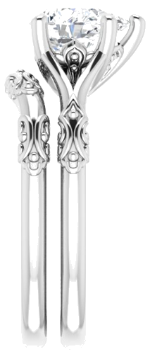 Sužadėtuvių Žiedas „Solitaire Sculptural“ 10k white gold Pear 8mm x 6mm (9)