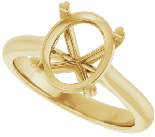 Sužadėtuvių Žiedas „Hearts on Top™“ 14k yellow gold Oval 10mm x 8mm (5)