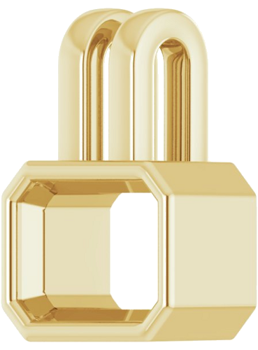 Pakabukas „Solitaire“ 585 Geltonojo Aukso Emerald 7mm x 5mm (2)