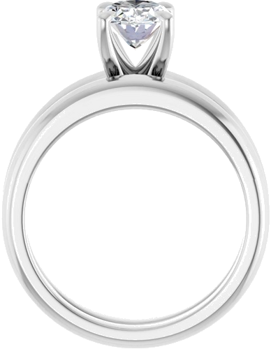 14K White 8x6 mm Oval Solitaire Engagement Ring Mounting (7)