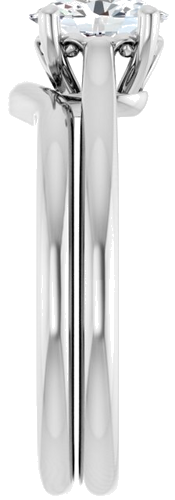 Sužadėtuvių Žiedas „Solitaire“ 585 Baltojo Aukso Oval 7mm x 5mm (9)