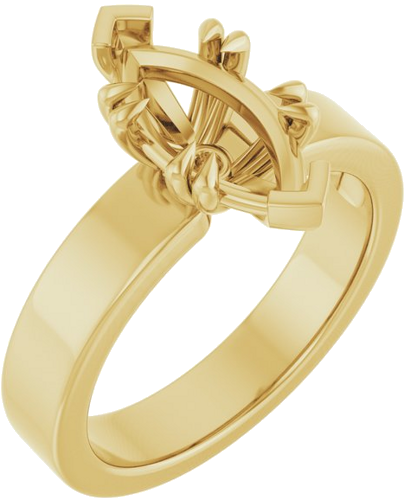 Sužadėtuvių Žiedas „Double Claw-Prong Solitaire“ 14k yellow gold Marquise 12mm x 6mm (1)