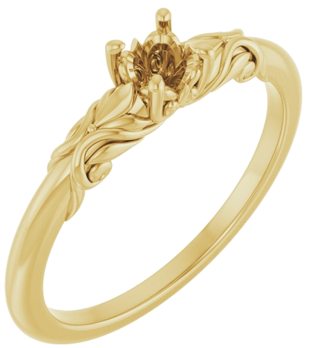 Sužadėtuvių Žiedas „Solitaire“ 14k yellow gold Round 4.1mm (1)