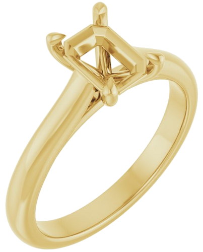 Sužadėtuvių Žiedas „Claw-Prong“ 14k yellow gold Emerald 7mm x 5mm (1)