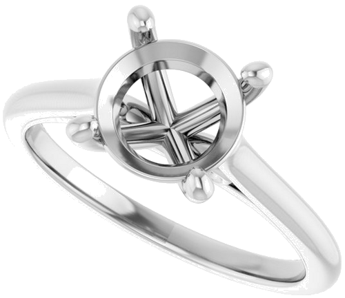 Sužadėtuvių Žiedas „Accented Infinity-Inspired“ 14k white gold Round 8mm (5)