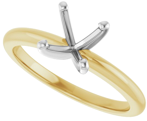 14K Yellow   White  7 mm Round Solitaire Engagement Ring Mounting (5)