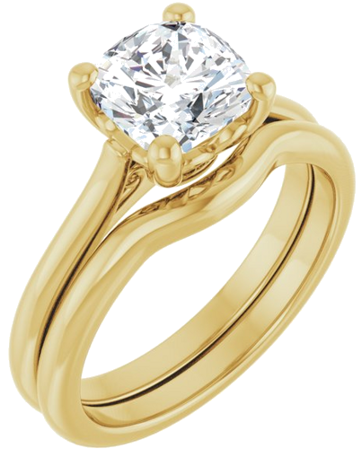 Sužadėtuvių Žiedas „Solitaire“ 18k yellow gold Cushion 7mm (6)
