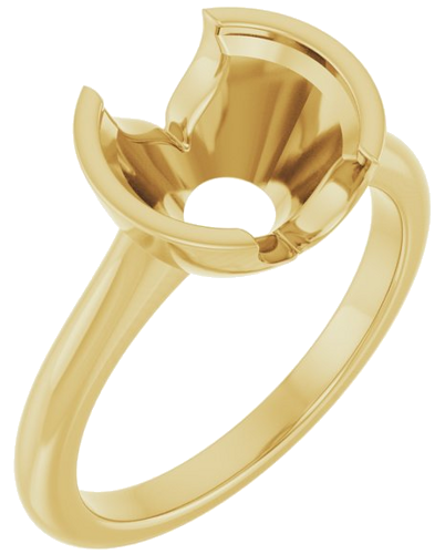 14K Yellow 9.4 mm Round Solitaire Engagement Ring Mounting (1)