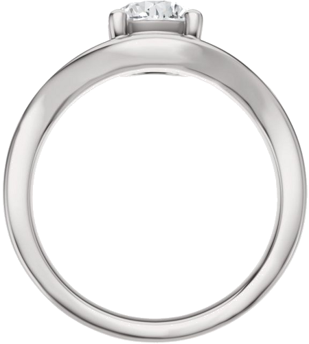 Sužadėtuvių Žiedas „Solitaire Asymmetric“ 14k white gold Round 6.5mm (2)