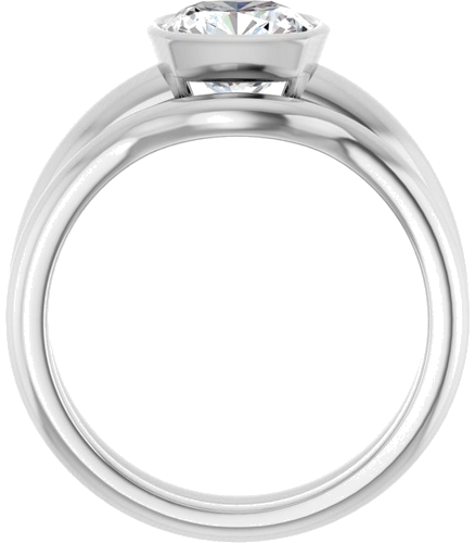 Sužadėtuvių Žiedas „Bezel-Set Solitaire“ 14k white gold Cushion 7mm (7)