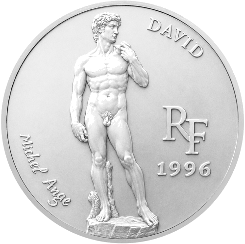 10 франков Давид 1996 Франция серебряная монета (1)