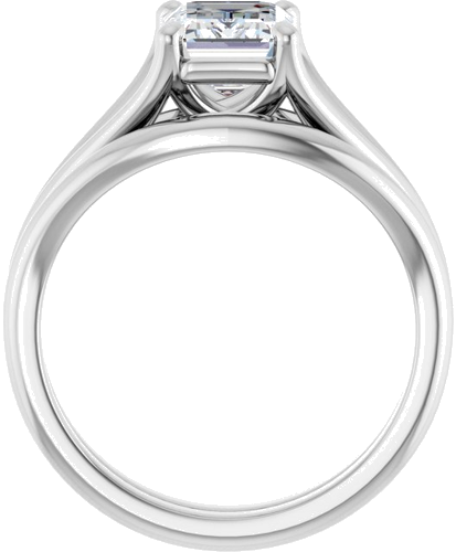 Sužadėtuvių Žiedas „Solitaire“ 14k white gold Emerald 8mm x 6mm (7)