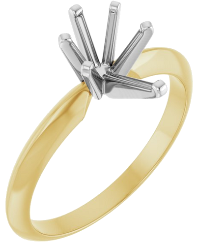 Sužadėtuvių Žiedas „Lightweight Solitaire“ 585 Baltojo Ir Geltonojo Aukso Pear Shape 9mm x 5.5mm (1)