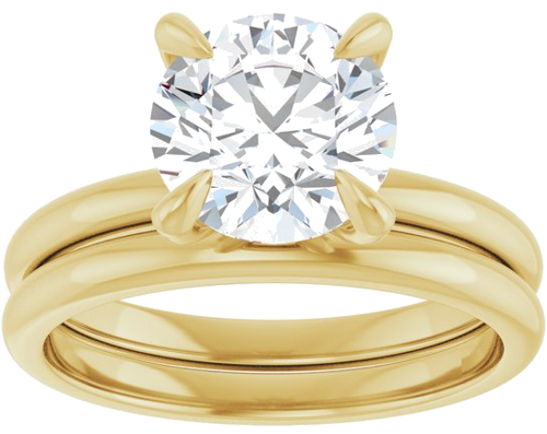 14K Yellow  8.2 mm Round Solitaire Engagement Ring Mounting (8)