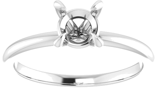 Sužadėtuvių Žiedas „Solitaire“ 585 Baltojo Aukso Round 6mm (3)