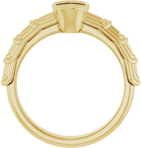 14K Yellow 7 x 5 mm Oval Solitaire Engagement Ring Mounting (2)