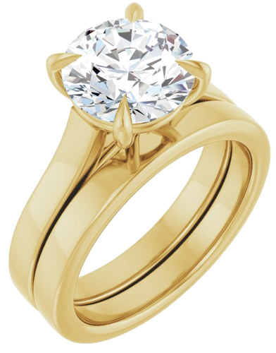 Sužadėtuvių Žiedas „Claw-Prong“ 14k yellow gold Round 9mm (6)