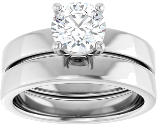 Sužadėtuvių Žiedas „Solitaire“ 18k white gold Round 6.5mm (8)