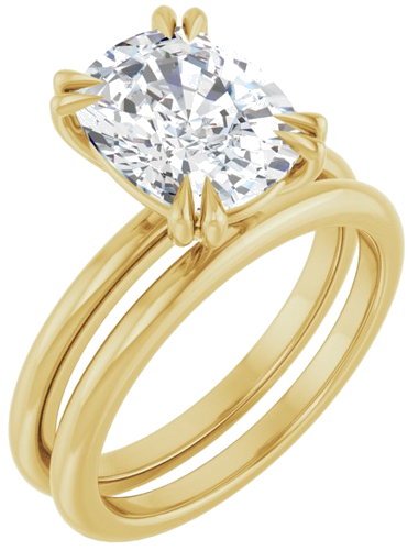 Sužadėtuvių Žiedas „Double Claw-Prong“ 14k yellow gold Elongated Cushion 10mm x 8mm (6)