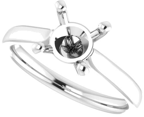 Platinum 7.4 mm Round Engagement Ring Mounting (5)