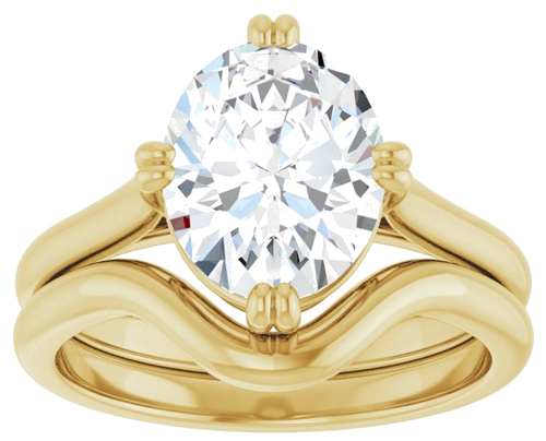 Sužadėtuvių Žiedas „Double Claw-Prong Solitaire“ 14k yellow gold Oval 10mm x 8mm (8)