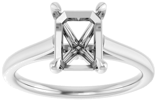 Sužadėtuvių Žiedas „Claw-Pong“ 14k white gold Emerald 8mm x 6mm (3)