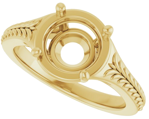 Sužadėtuvių Žiedas „Solitaire“ 14k yellow gold Round 8mm (5)
