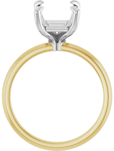 Sužadėtuvių Žiedas „Solitaire“ 18k yellow/white gold Emerald 10mm x 8mm (2)