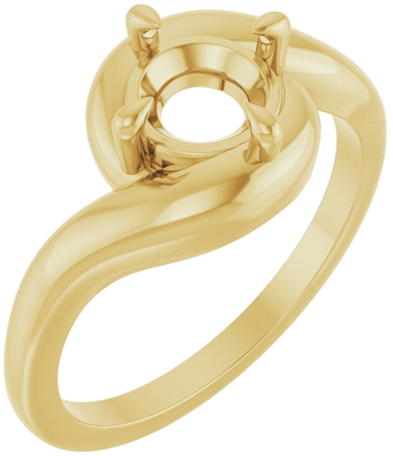 Sužadėtuvių Žiedas „Claw-Prong Solitaire Bypass“ 14k yellow gold Round 6.5mm (1)
