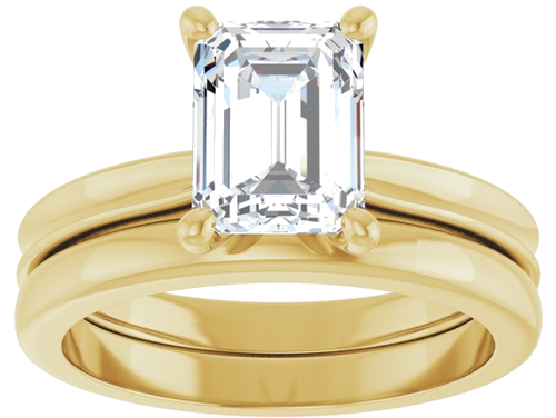 Sužadėtuvių Žiedas 14k yellow gold Emerald 8mm x 6mm (8)