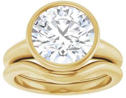 Sužadėtuvių Žiedas „Bezel-Set Solitaire“ 14k yellow gold Round 10mm (8)