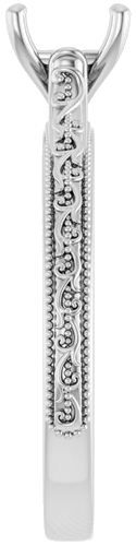 Sužadėtuvių Žiedas „Solitaire Sculptural“ 14k white gold Square 5mm (4)
