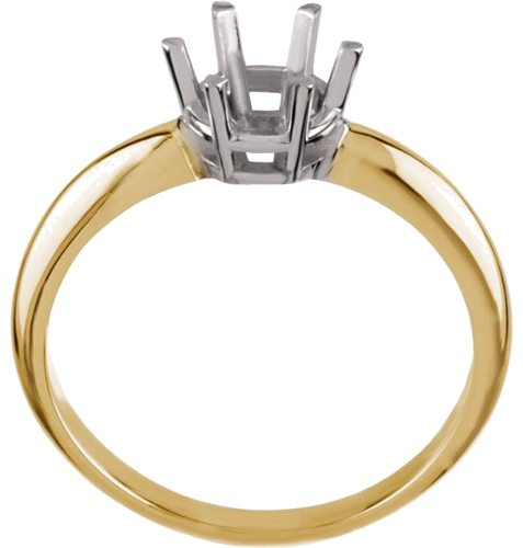 14K Yellow   White 6.5 mm Round Engagement Ring Mounting (2)