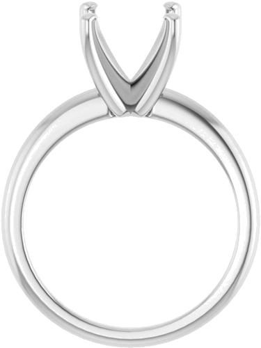 14K White  7 mm Square Solitaire Engagement Ring Mounting (2)